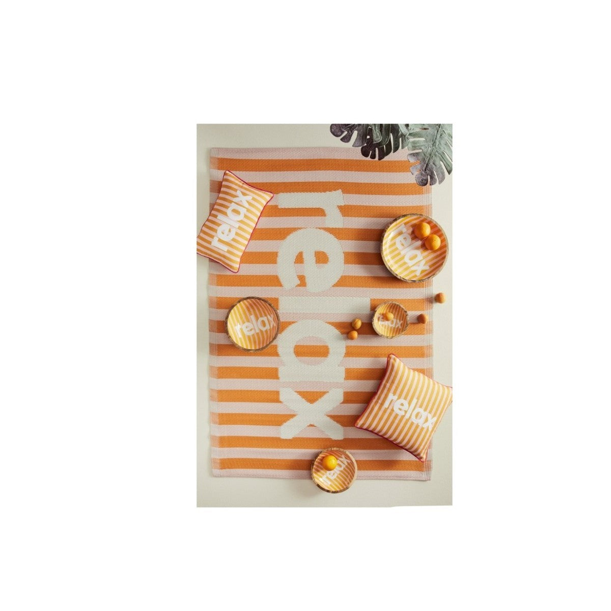 Bizzotto Karera Cojín relax beige/naranja 45x45 cm