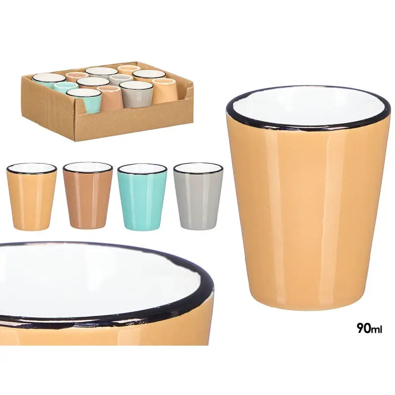 Ceramic glass 90 ml assorted light colors