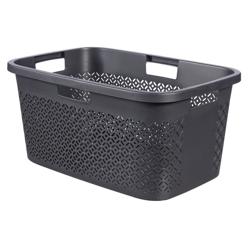 Curver Terrazzo black laundry basket 47l cm 38.7x29x59.3 h