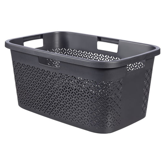 Curver Terrazzo black laundry basket 47l cm 38.7x29x59.3 h