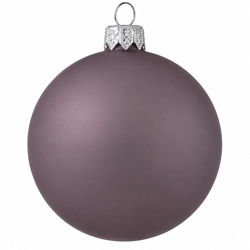 Set 6 palline di Natale in vetro lilla opaco Ø8 cm