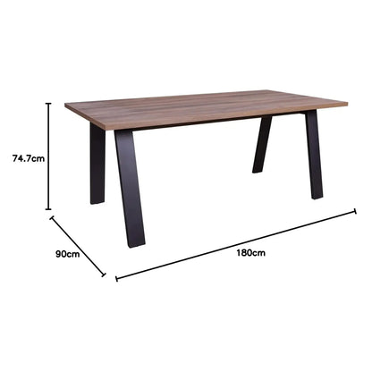 Da Vinci desk 180x90 cm black and Brera walnut