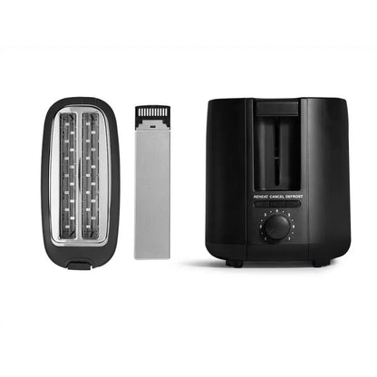 Tostadora doble larga negra 1400W