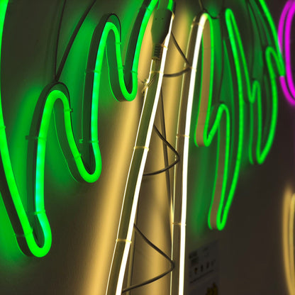 Neon bifacciale 120xH200 cm bianco e verde