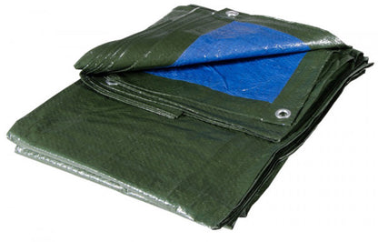 Blau/grüne Ösenplane 4x4m