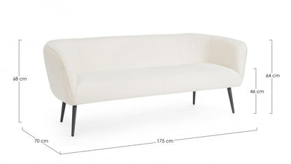Divano 3 posti bianco boucle 175x70x68