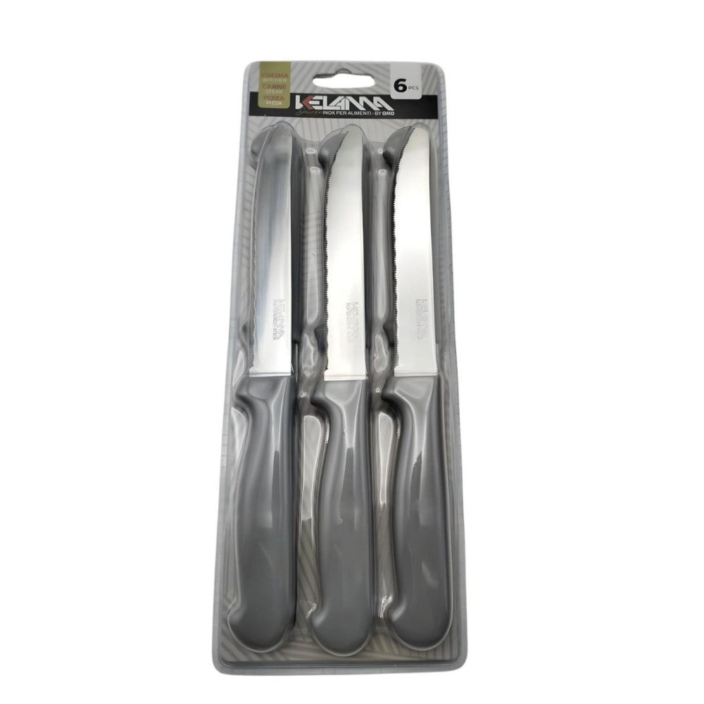 Set of 6 deluxe kelama table knives in dove grey