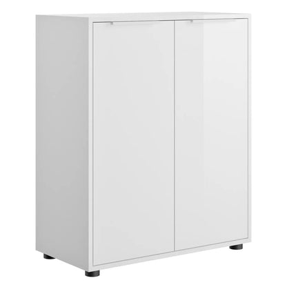 Glänzend weißer 2-türiger Schrank 72x35x87h cm