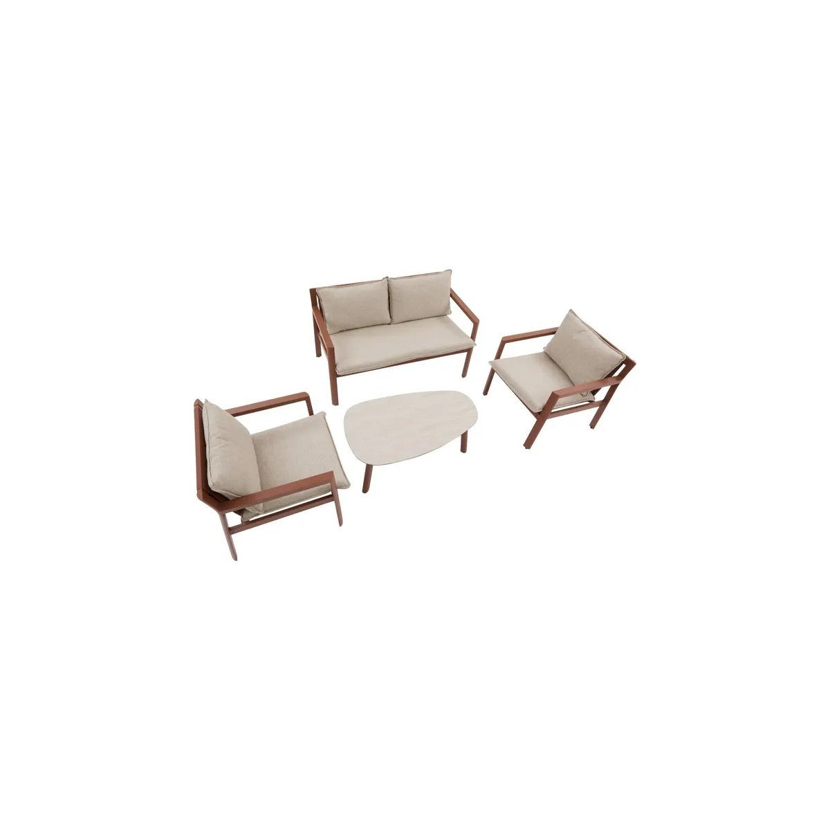 Flovia 4 seater mahogany lounge