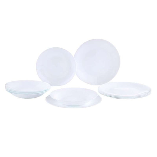 Bormioli White Moon Schalenset 12-teilig aus weißem Opalglas