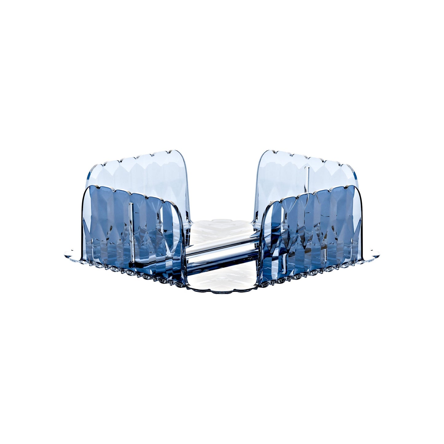 Horizontaler blauer Serviettenhalter für den Waschtisch, 20 x 20 x H 7,3 cm