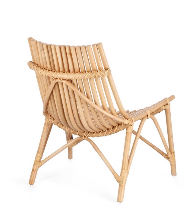 2x Sedia lounge naturale 77x80x84h