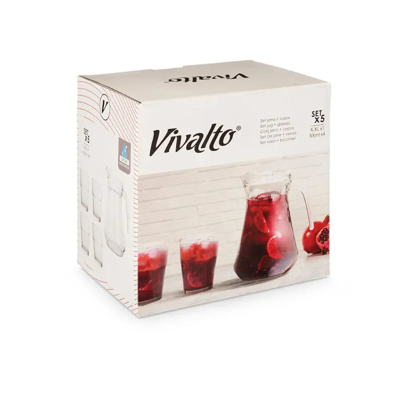 Set de 5 piezas con jarra de 1,3L y 4 vasos de 270ml