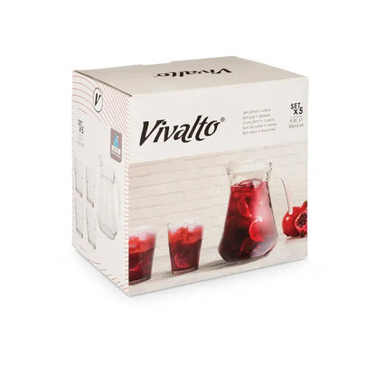 Set de 5 piezas con jarra de 1,3L y 4 vasos de 270ml