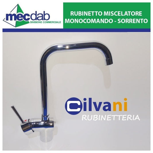 Miscelatore monocomando per cucina Sorrento cromo lucido con canna alta girevole 360°