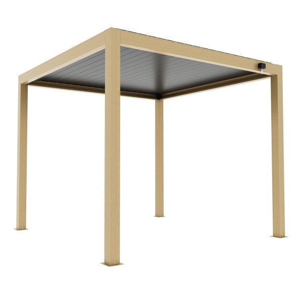 Bioklimatische Pergola Atena mit Holzeffekt 3x4x2h