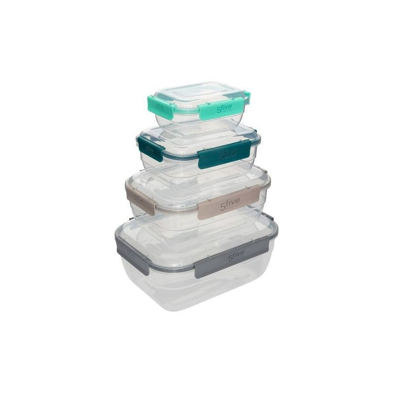 Set de 4 cajas Klic rectangulares de plástico