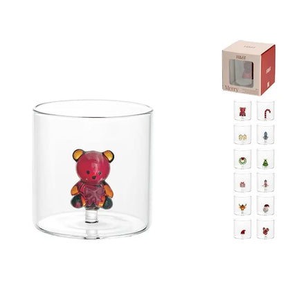 Bicchiere tondo in vetro borosilicato Christmas Miniatures 30 cl - 1 pezzo assortito