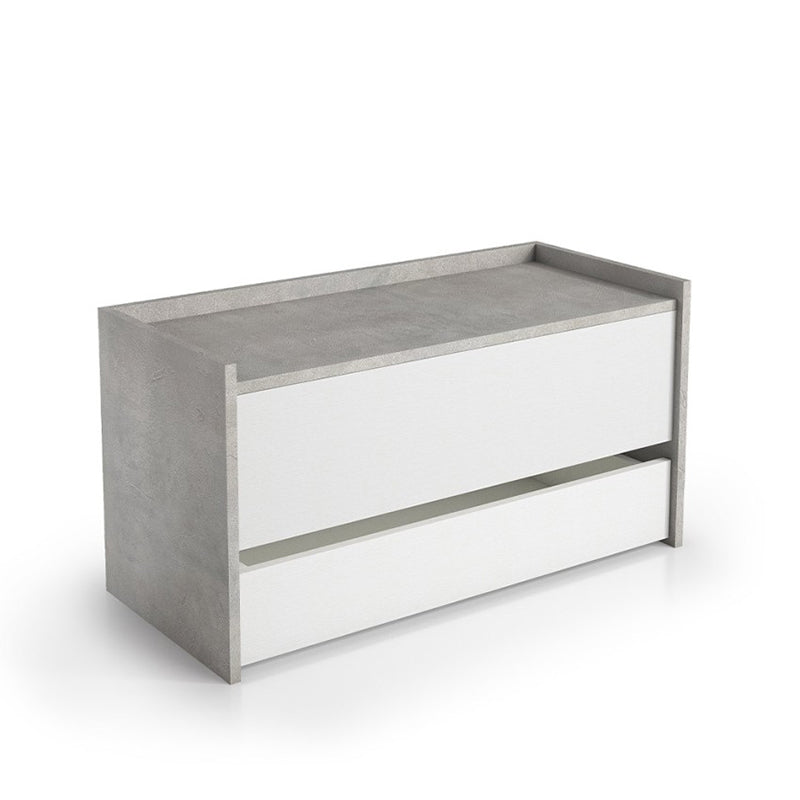 Container Trunk With Slow Closure And Large Concrete And White Drawer