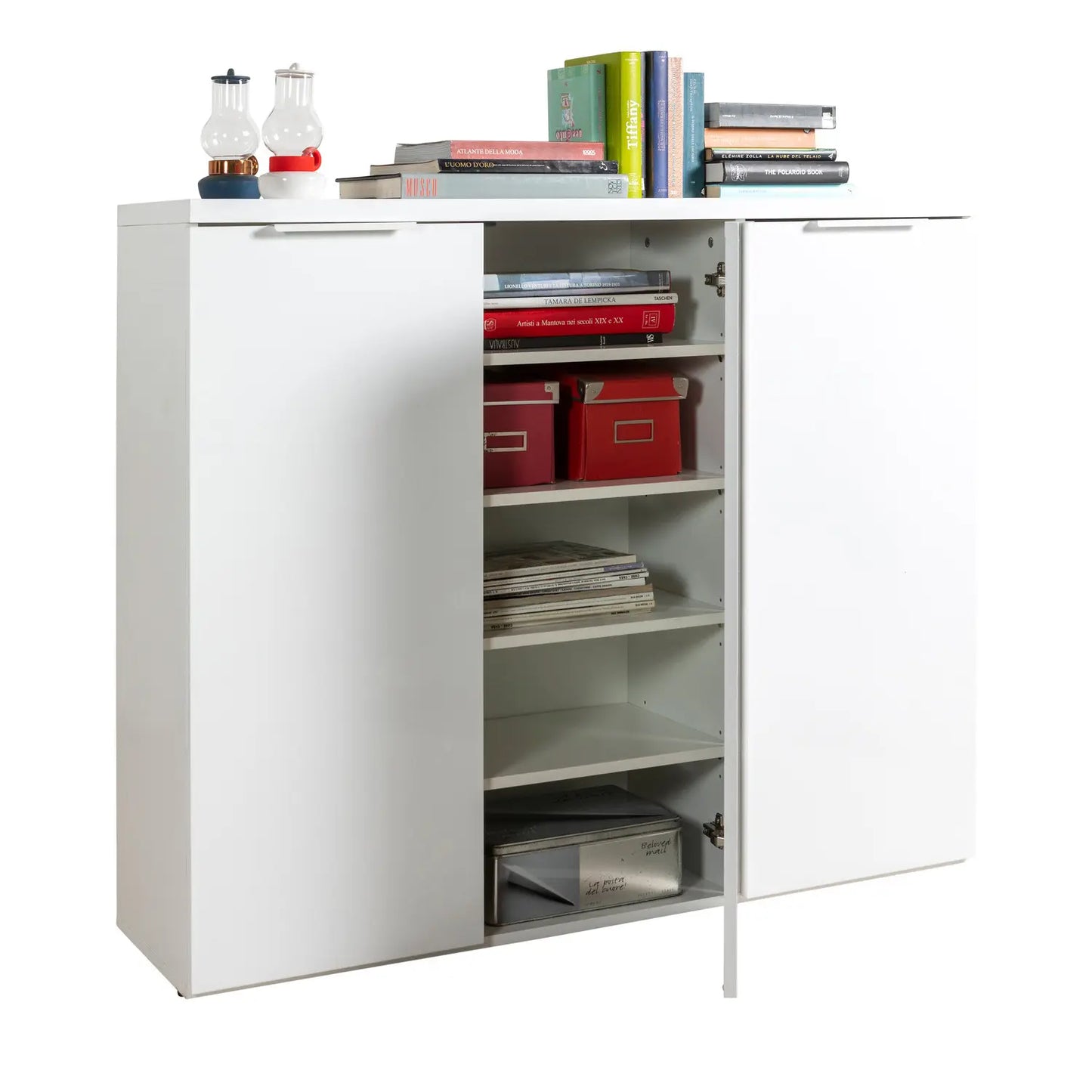 Mundi storage unit 3 doors lacquered white cm 120x35x102,30h composad