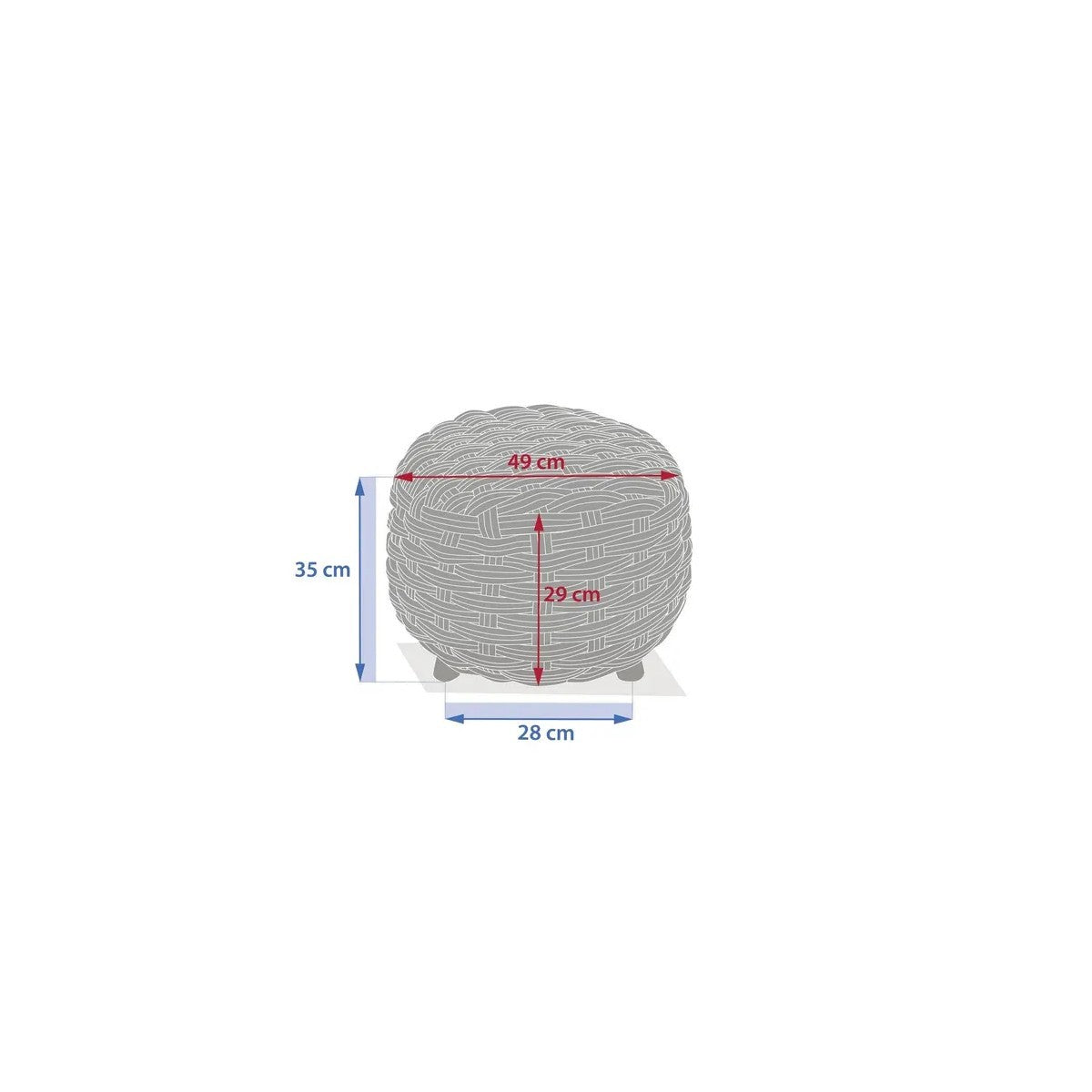 Obbae bay tree footrest pouf Ø48.5 x 38 cm