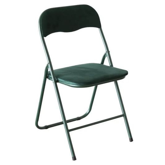 Silla plegable Amanda de terciopelo verde oscuro