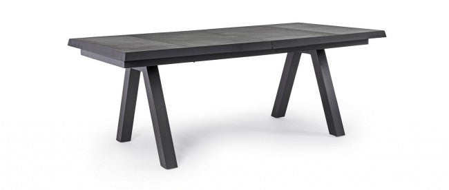 Konnor anthrazitfarbener ausziehbarer Gartentisch 205-265x103x78h cm