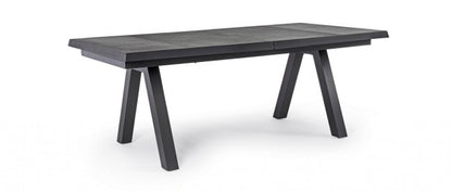 Konnor anthrazitfarbener ausziehbarer Gartentisch 205-265x103x78h cm