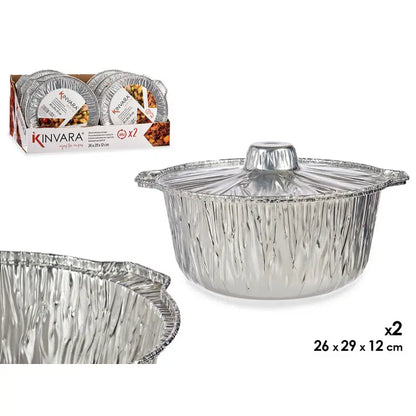 Set bestehend aus zwei Aluminiumtöpfen 26 x 15 x 29 h cm
