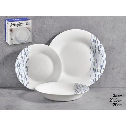 Set of 18 round decorated plates