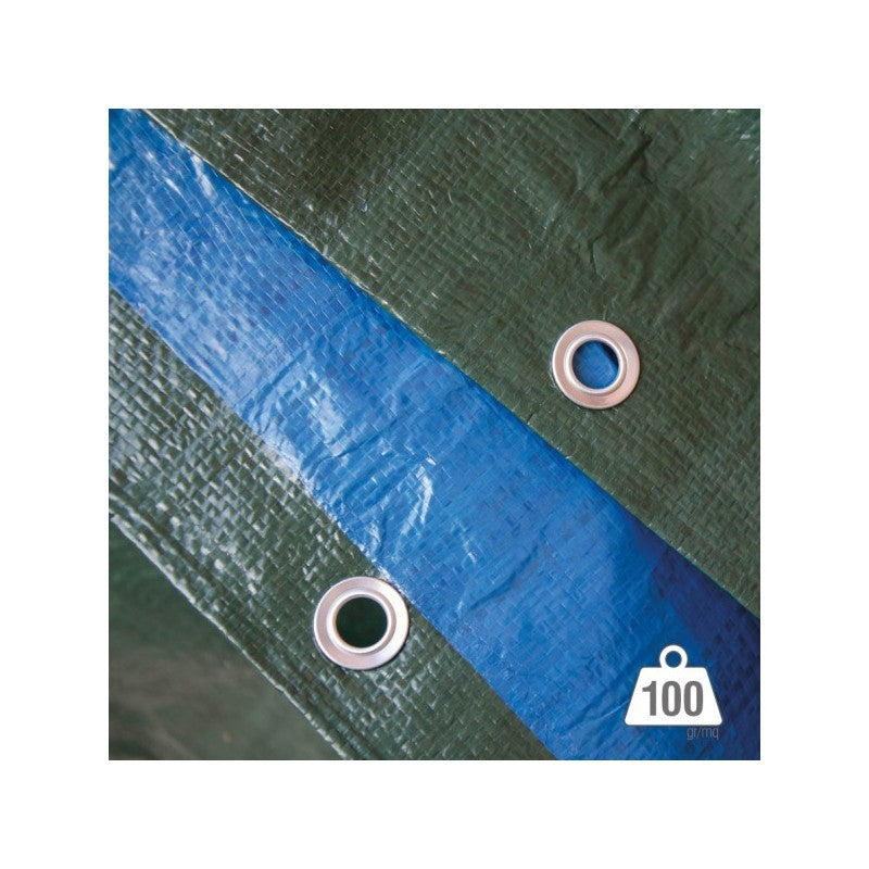 Telo occhiellato blu/verde 4x4 m