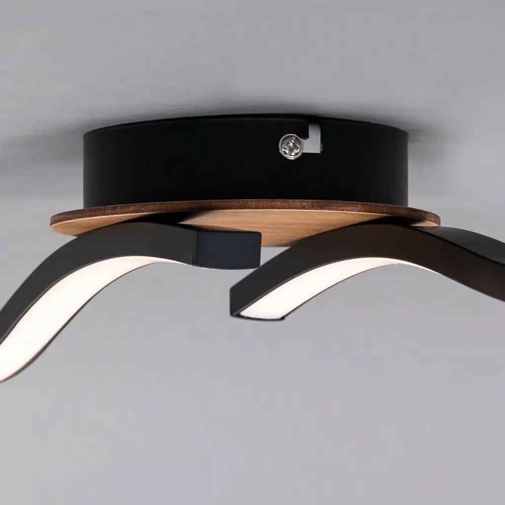 Plafón LED 55 cm 12w 960lm madera negra