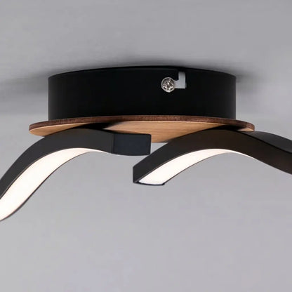 Plafón LED 55 cm 12w 960lm madera negra