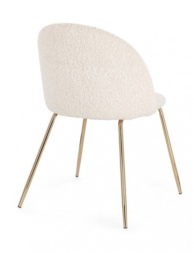 4x Sedia oro/avorio 49x55x77h 46h1 in bouclé