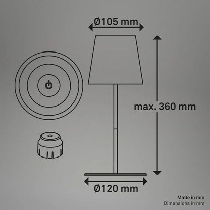 Calida Lámpara de mesa LED RGBW 3 en 1 blanca 200lm