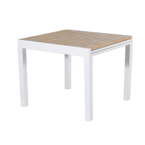 Mesa extensible Sicilia blanca 90-180x90x74h cm