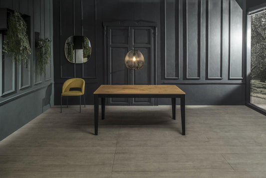 Tavolo allungabile rovere-nero 80 cm x 130- 290 cm H. 76 cm