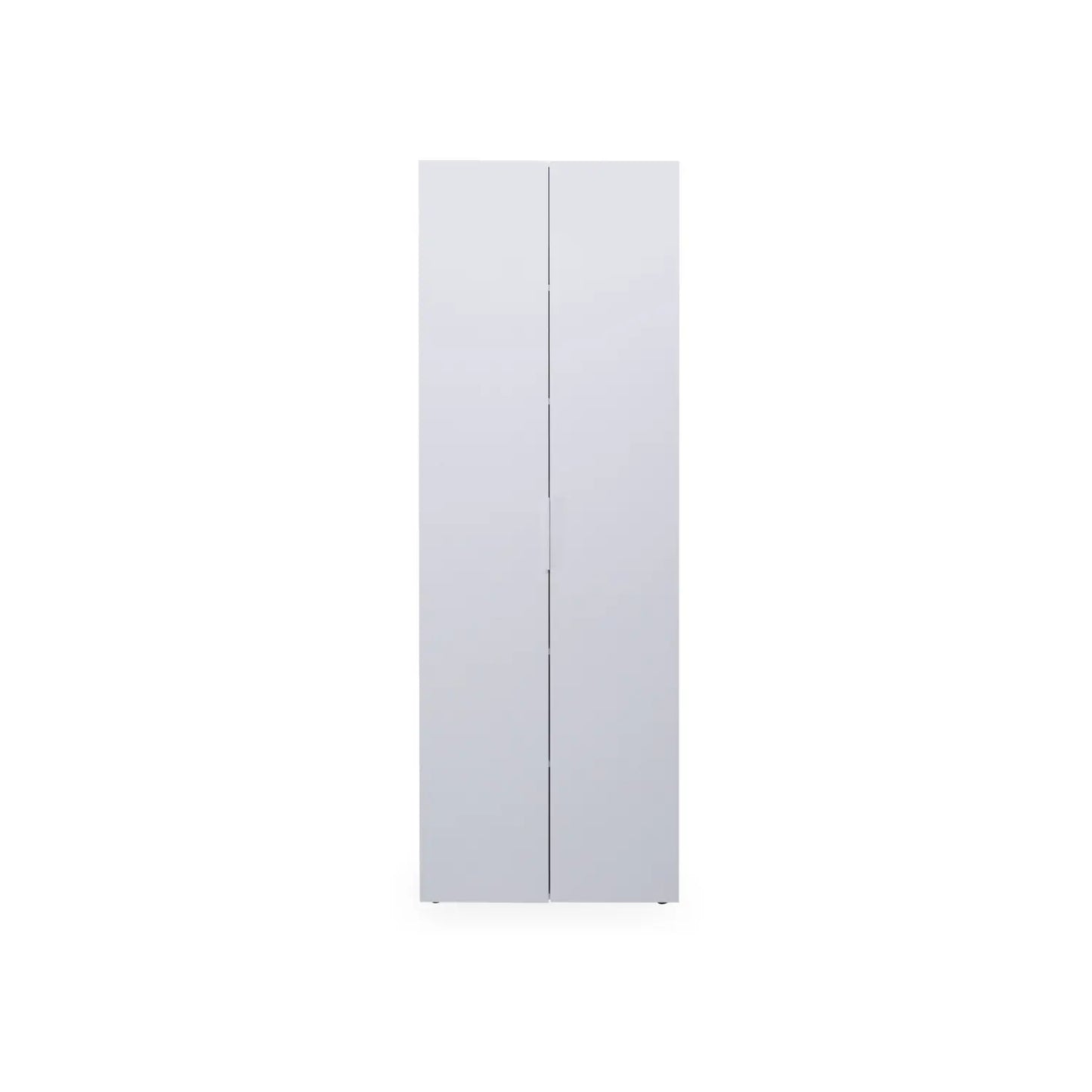 2-türiger Kleiderschrank mit 6 mattweißen Einlegeböden 69x37x198 cm h