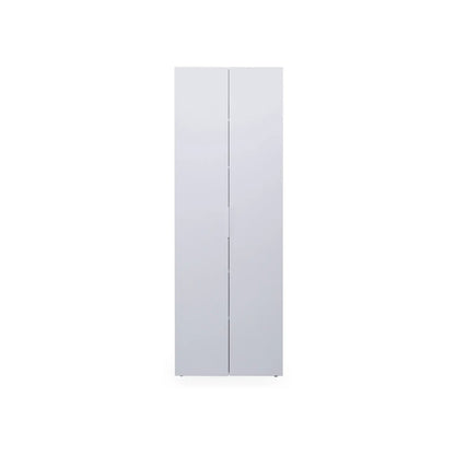 2-türiger Kleiderschrank mit 6 mattweißen Einlegeböden 69x37x198 cm h