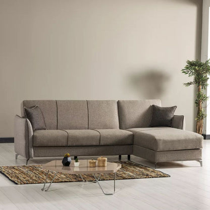 Divano grigio chiaro 277x132x90 cm