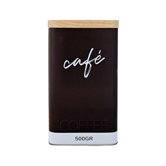 Brown/bamboo coffee container 500 gr