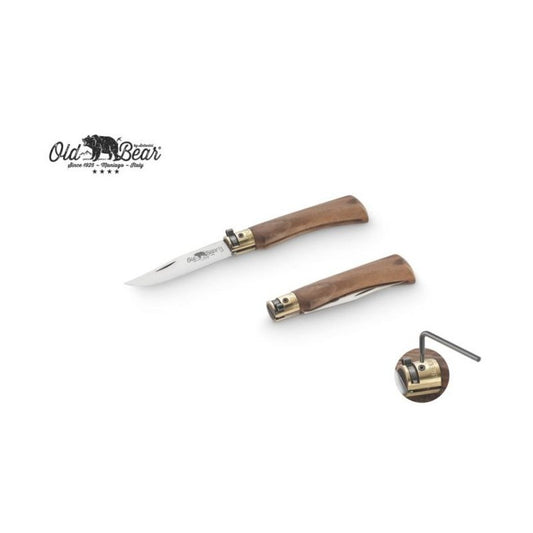 Old bear knife, walnut handle, stainless steel blade, 17 cm, size S