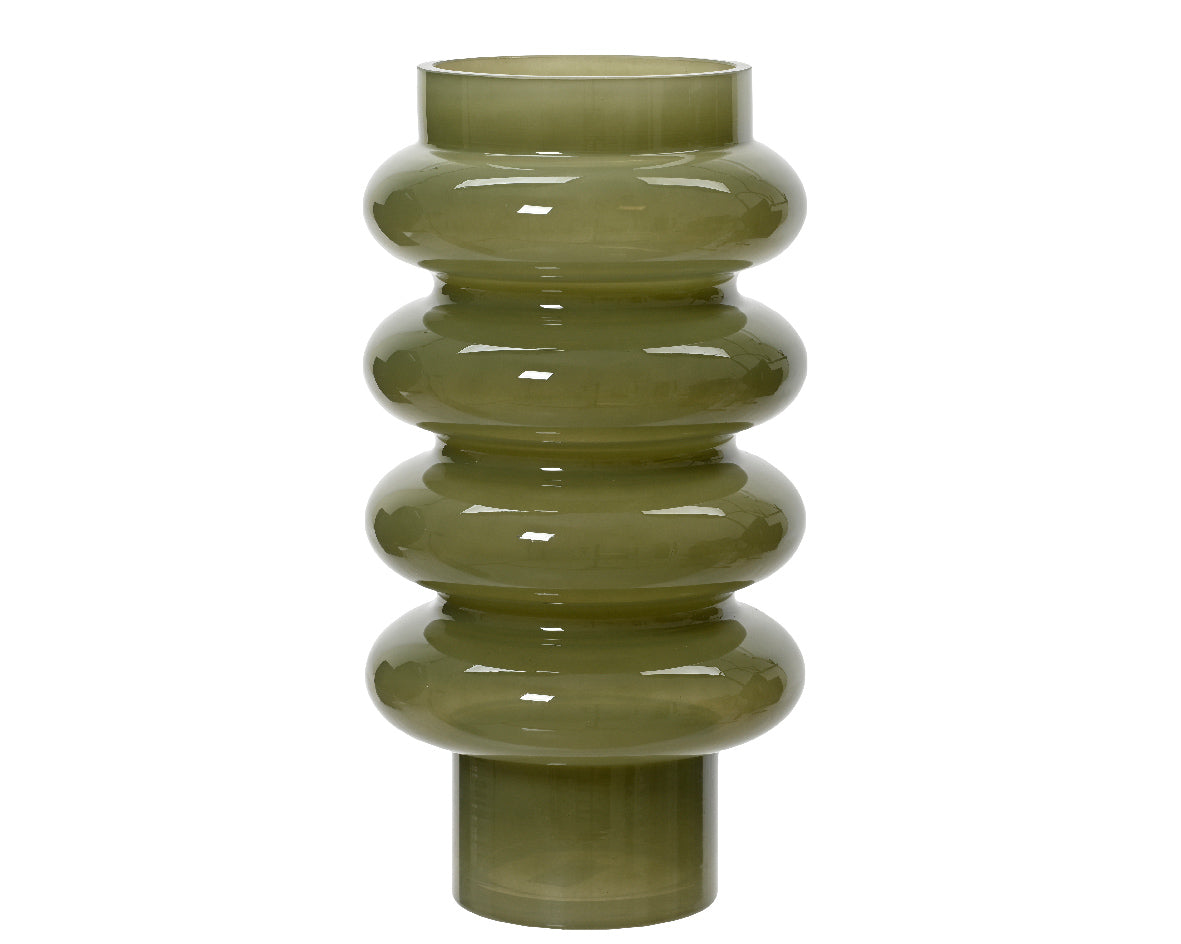 Green rosemary glass vase 18x34 cm