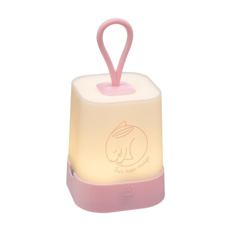 Battery-powered night light, height 16 cm, silicone with handle