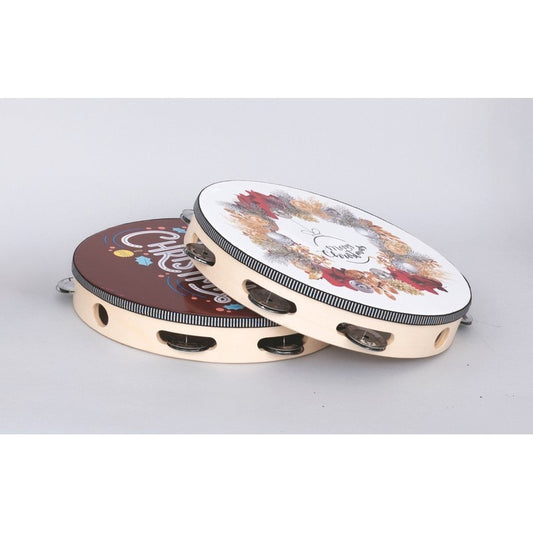 Tamburo natalizio in legno H15 cm bianco e rosso – 1 pezzo assortito