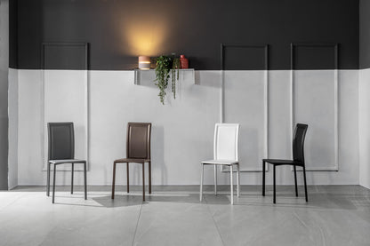 4x Sedia in similcuoio cioccolato 41x39x90h cm