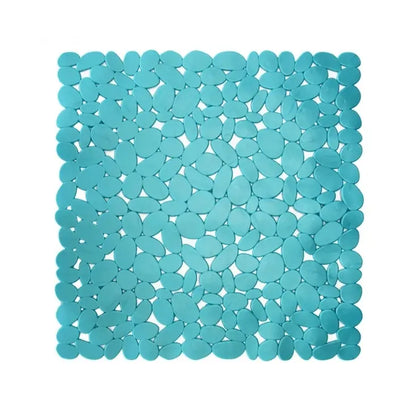 Tappeto doccia Sassolini azzurro antiscivolo con ventose 54 × 54 cm