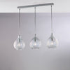 Binario Ferro Bianco Cromo 3 Luci Vetro Trasparente 88x21 H32-132 cm