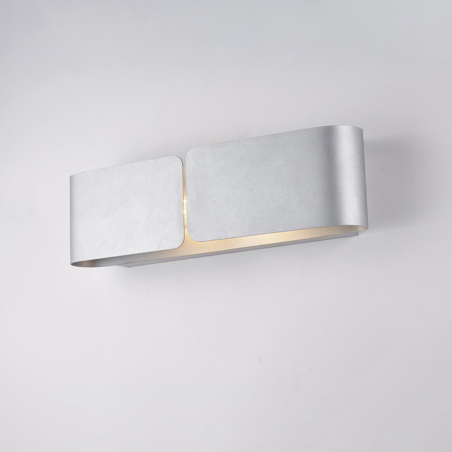Aplique Hierro Lacado Blanco Decoración Plata 2 Luces 12x45x10 cm