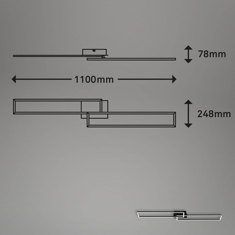 Briloner LED ceiling light 110 cm 40w 4400lm black